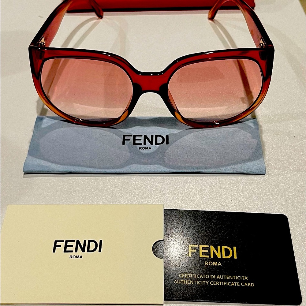 FENDI *NEW* Cherry/Pink Sunglasses with Case, Cloth, and Authenticity